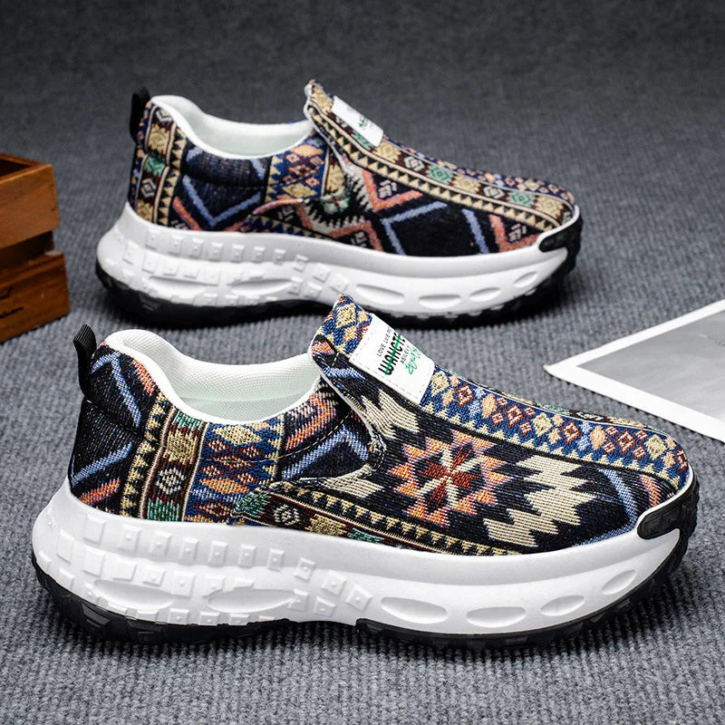 FBA Bohemia Print Canvas Sneakers | Breathable Anti-Slip Casual Shoes