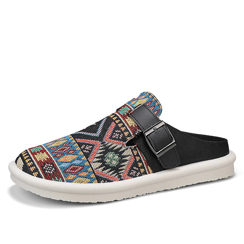 FBA Men's Canvas Half Slipper Party Sandals | Anti-Slip Casual Shoes