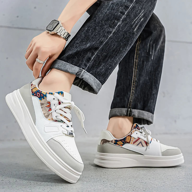 FBA Men's Low Top Breathable Board Shoes | Casual Thick Soled Sneakers