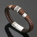 FBA Hip Hop Beaded Woven Leather Bracelet | Punk Charm Jewelry