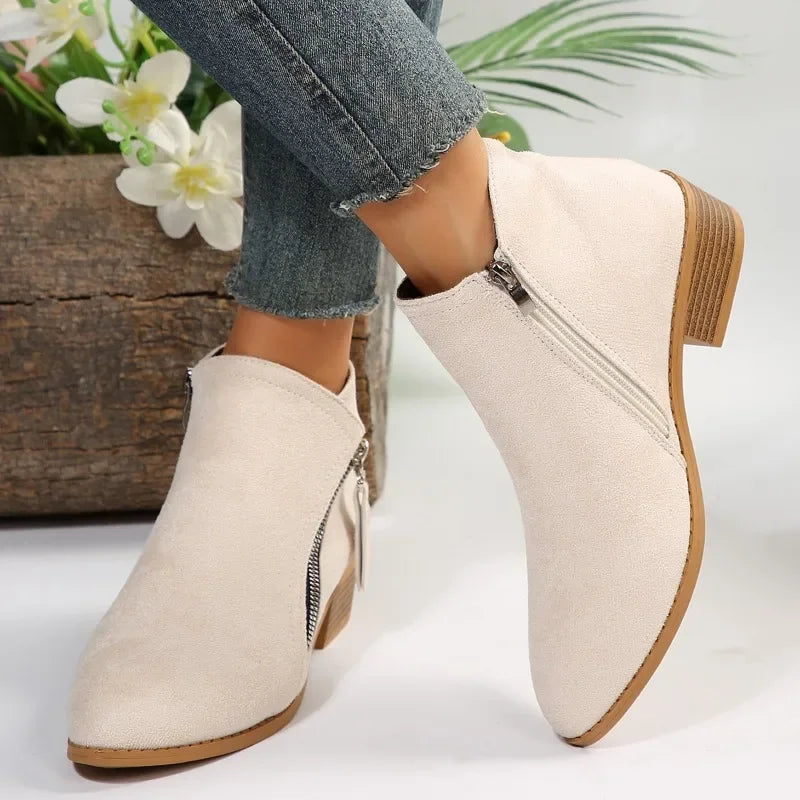 Women's Pointed Toe Ankle Boot with Height-Increasing Heel | FBA Vibes