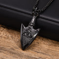 FBA Spear Point Arrowhead Necklace for Men | Stainless Steel Punk Jewelry
