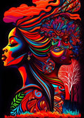 Abstract Black Women Diamond Painting Kit | Full Drill DIY Mosaic Art | FBA Vibes