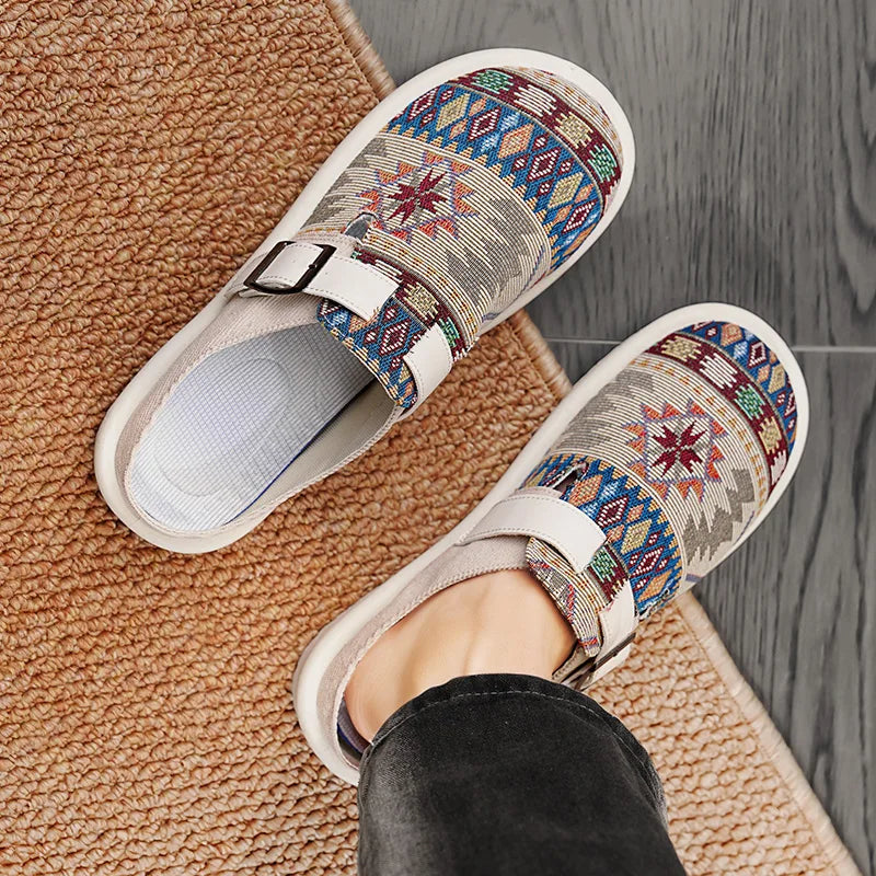 FBA Men's Canvas Half Slipper Party Sandals | Anti-Slip Casual Shoes