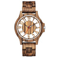 FBA Unisex Hollow Style Wood Watch | Big Dial Quartz Wooden Wristwatch