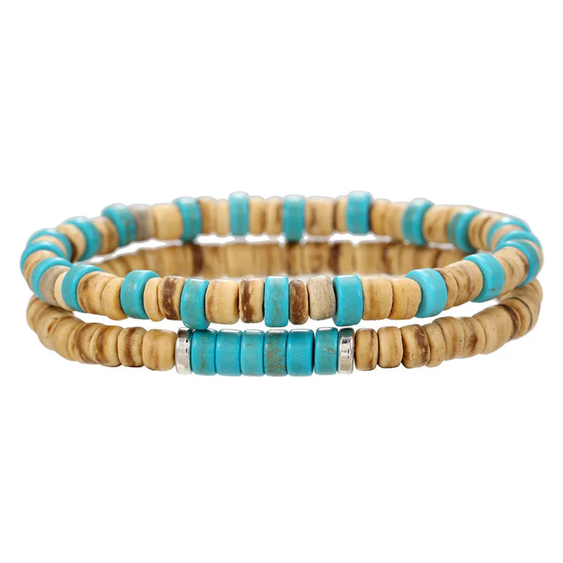 FBA Bohemian Multilayer Leather Wristband Bracelet | Men's Hand Woven Jewelry