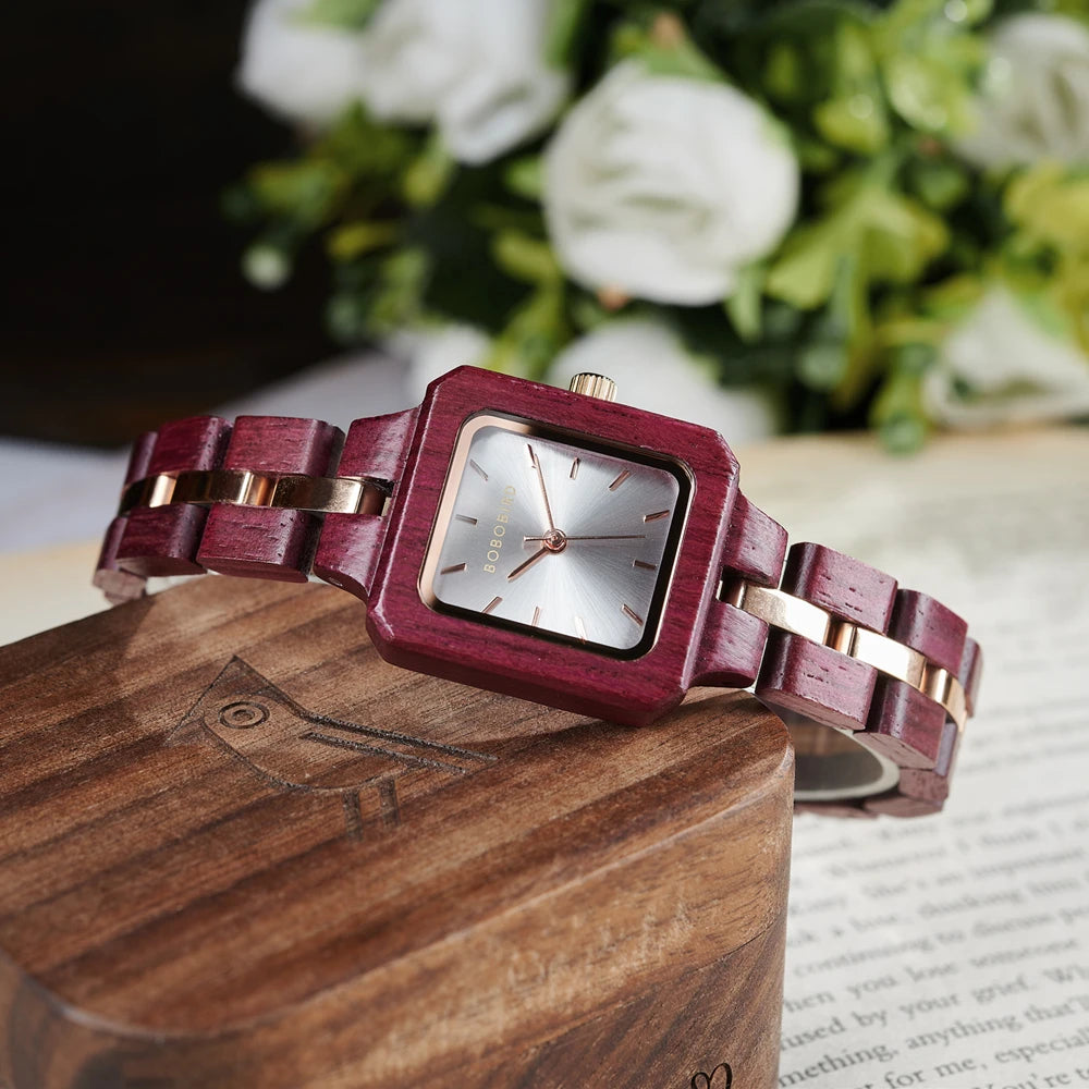 FBA Women's BOBO BIRD Wood Watch | Fashion Quartz Wooden Wristwatch
