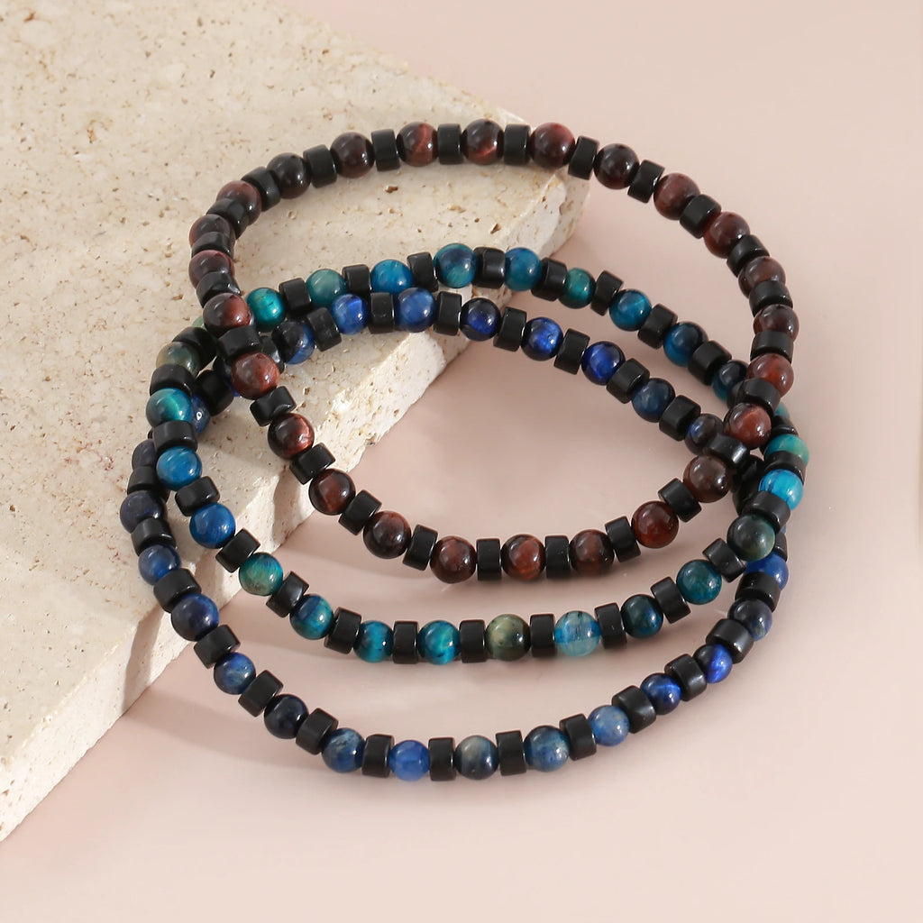 FBA Men's Natural Stone Beaded Elastic Bracelet | Handmade Jewelry Gift