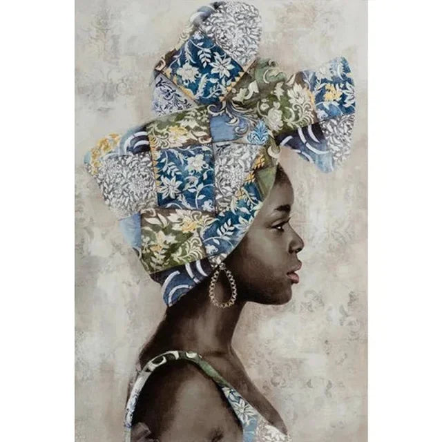 Abstract African Woman Canvas Print | Modern Girl Wall Art for Living Room
