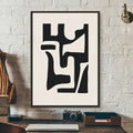 Black & White Modernism Canvas Print | Abstract Landscape Exhibition Poster Wall Art