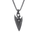 FBA Men's Native Spearhead Arrowhead Pendant Necklace | Stainless Steel Amulet