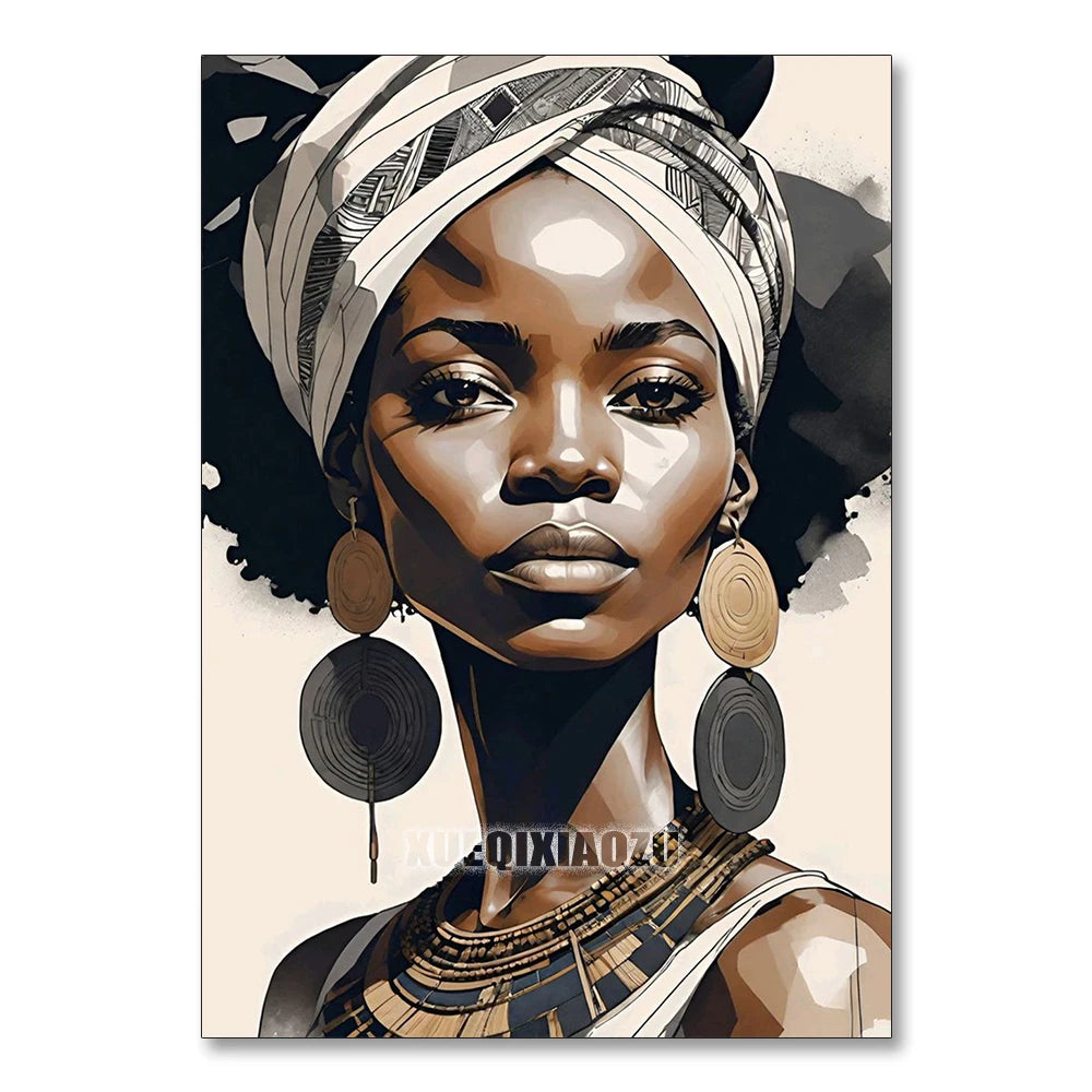Abstract African Woman Diamond Painting Kit | Full Drill 5D DIY Mosaic Art