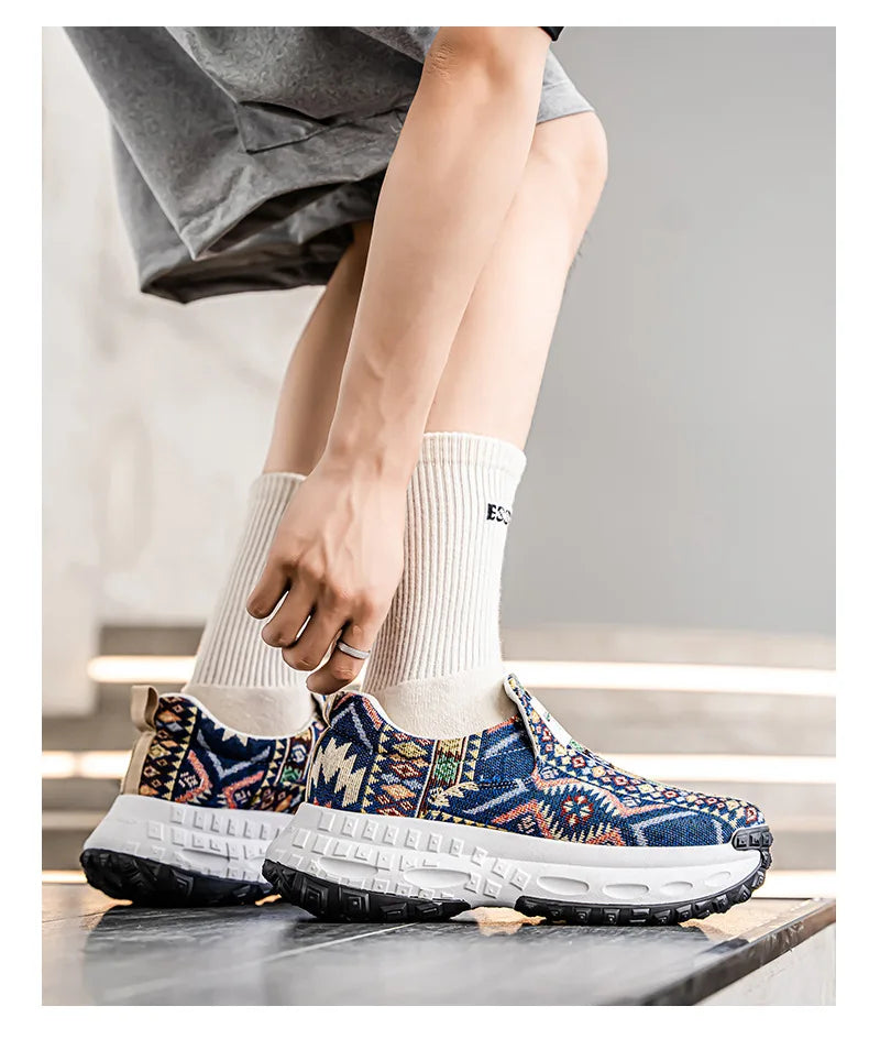 FBA Bohemia Print Canvas Sneakers | Breathable Anti-Slip Casual Shoes