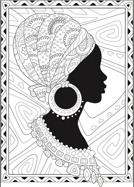 African Woman Abstract Art Canvas Print | Africa Girl Portrait Poster for Living Room Wall Decor