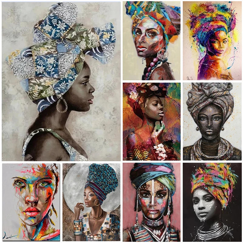 Abstract African Woman Canvas Print | Modern Girl Wall Art for Living Room