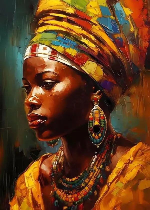 Abstract Black Women Diamond Painting Kit | Full Drill DIY Mosaic Art | FBA Vibes
