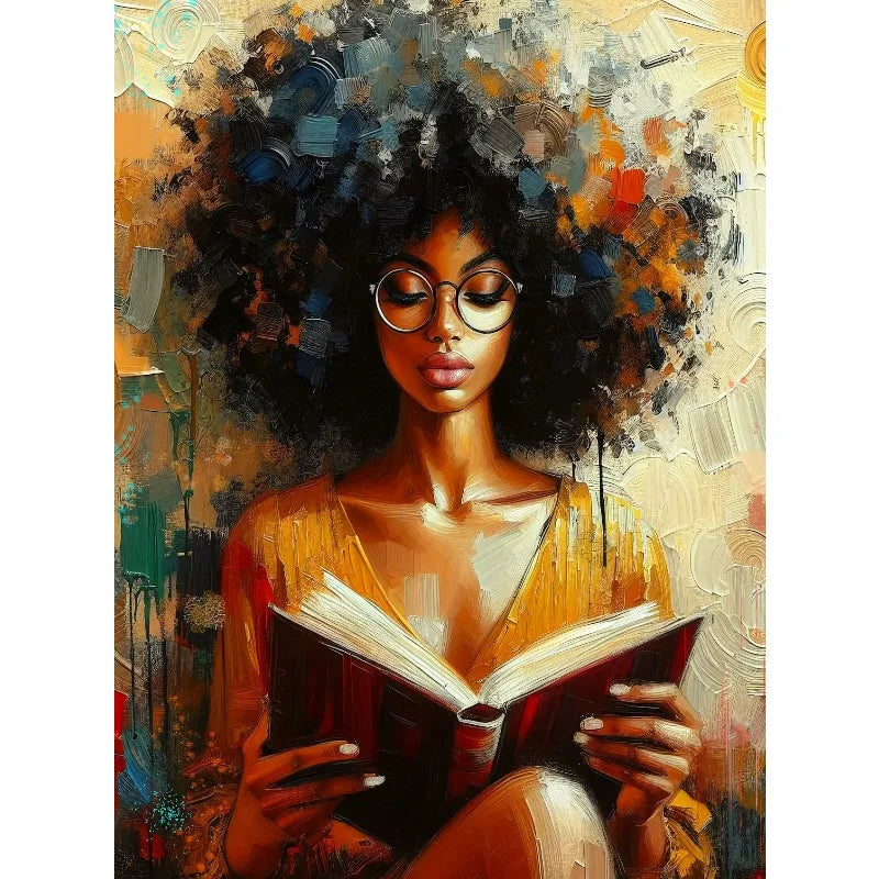 Graffiti Abstract African Girl Canvas Print | Black Woman Wall Art Poster