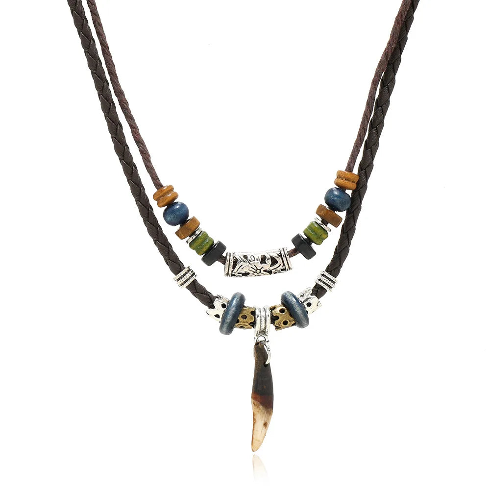 FBA Tibetan Ethnic Mala Beads Necklace | Boho Statement Jewelry