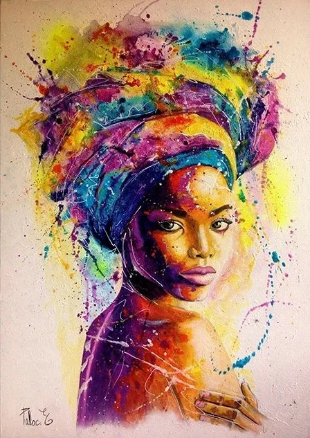 Abstract African Woman Canvas Print | Modern Girl Wall Art for Living Room