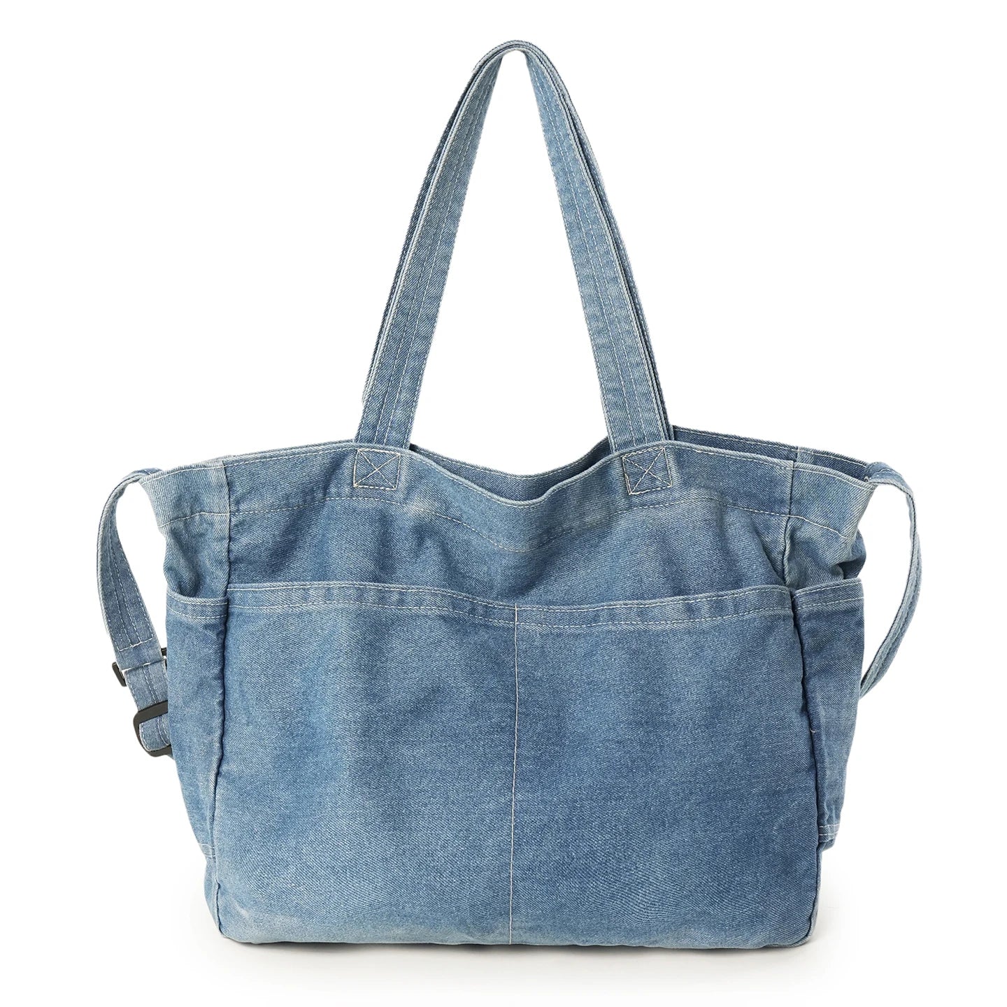 Denim Shoulder Bag for Women – Large Capacity Casual Tote & Crossbody Schoolbag