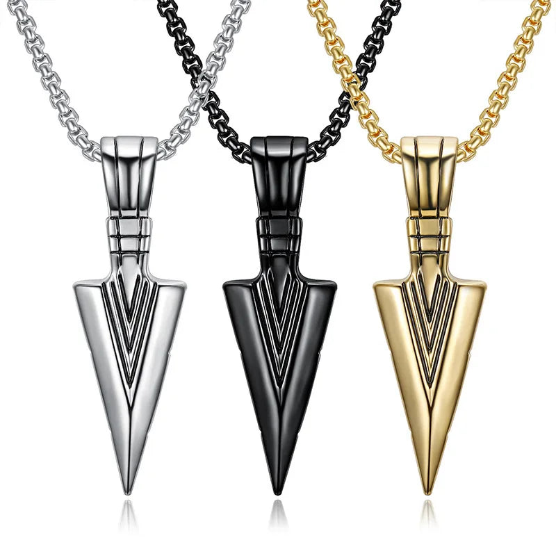 FBA Vintage Spearhead Arrow Pendant Necklace | Hip Hop Punk Jewelry