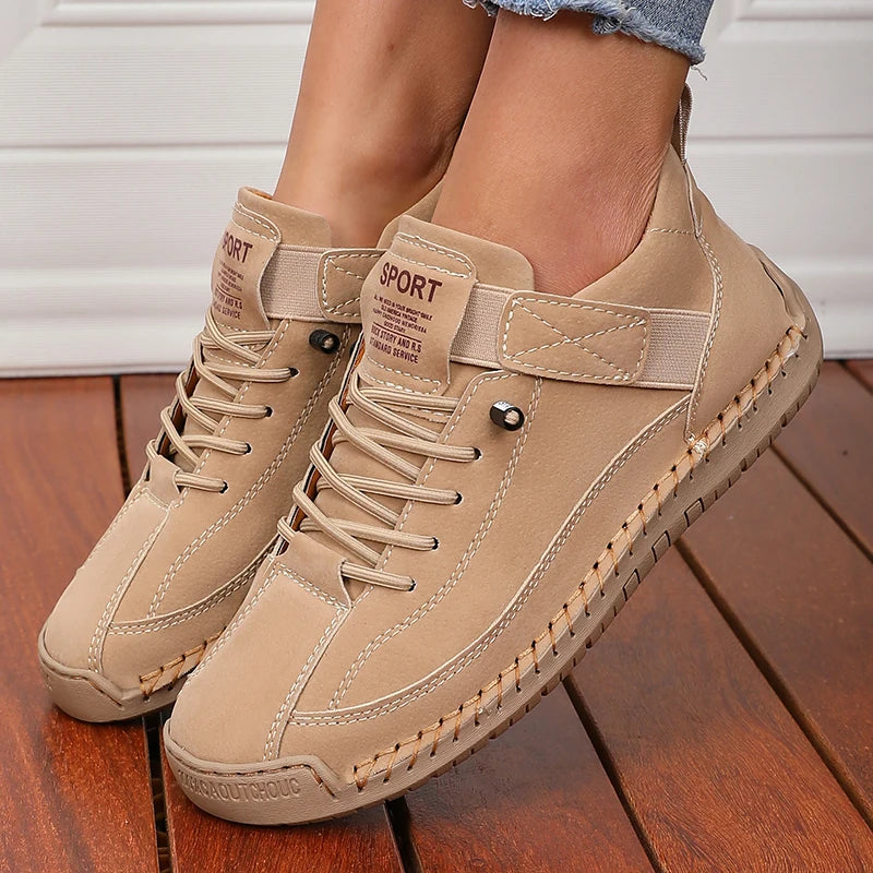 Women's Retro British-Style Lace-Up Ankle Boot — Waterproof Microfiber