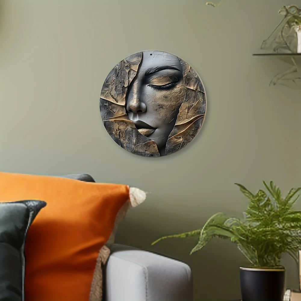 Round Aluminum Wall Art | 3D Metal Sculpture for Living Room, Hallway & Entryway Decor