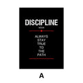 Black Inspirational Quote Canvas Print | Discipline Believe Focus Motivational Wall Art for Home Decor