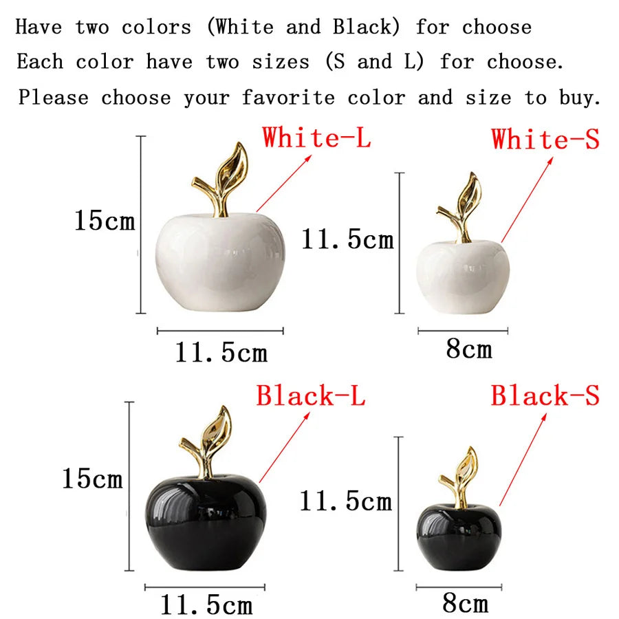 European Style Ceramic Fruit Ornament | Cute Desk Sculpture for Home & Office Decor