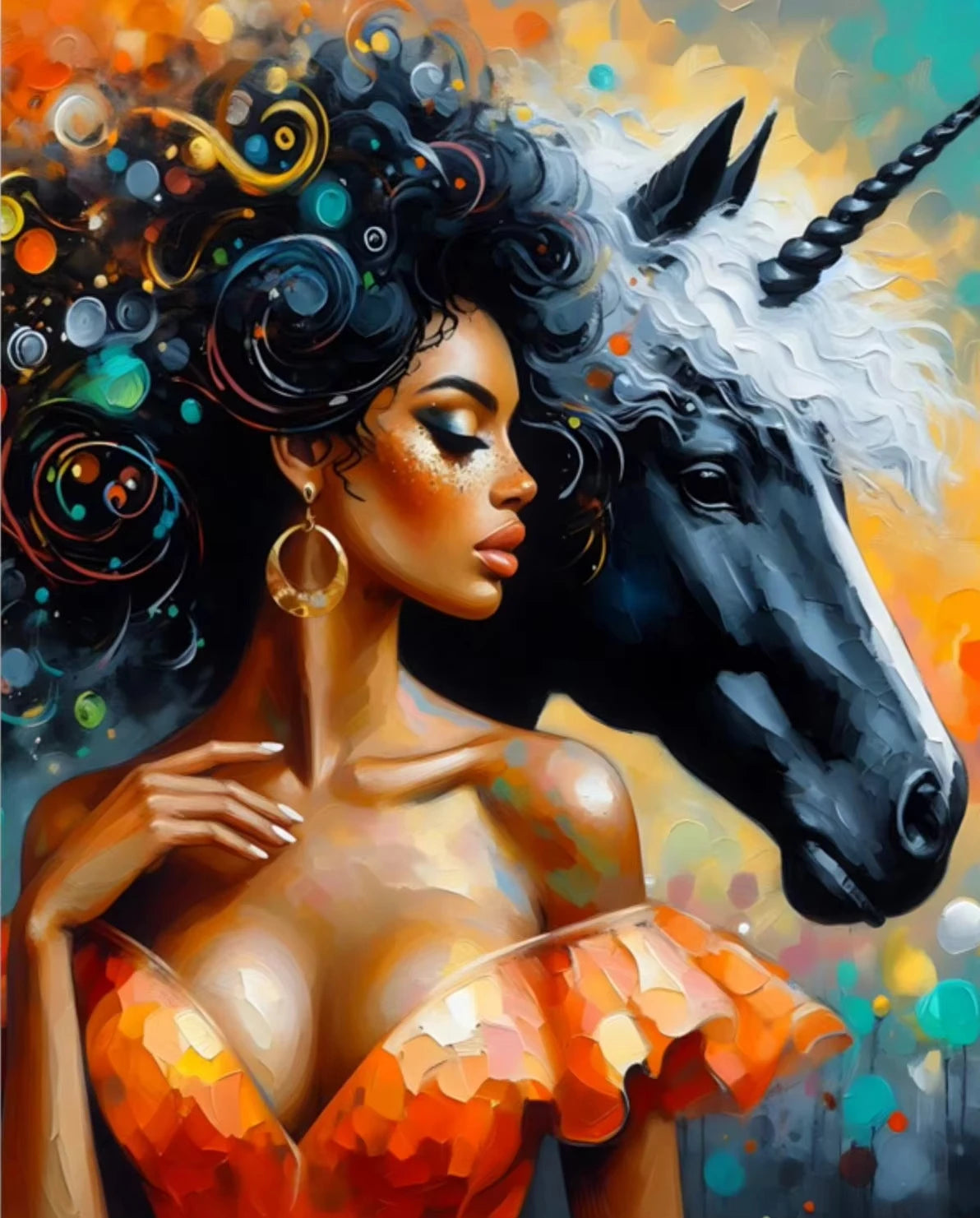 Black Woman Relaxing Canvas Print | Cool Girl Reading Book Afro Wall Art