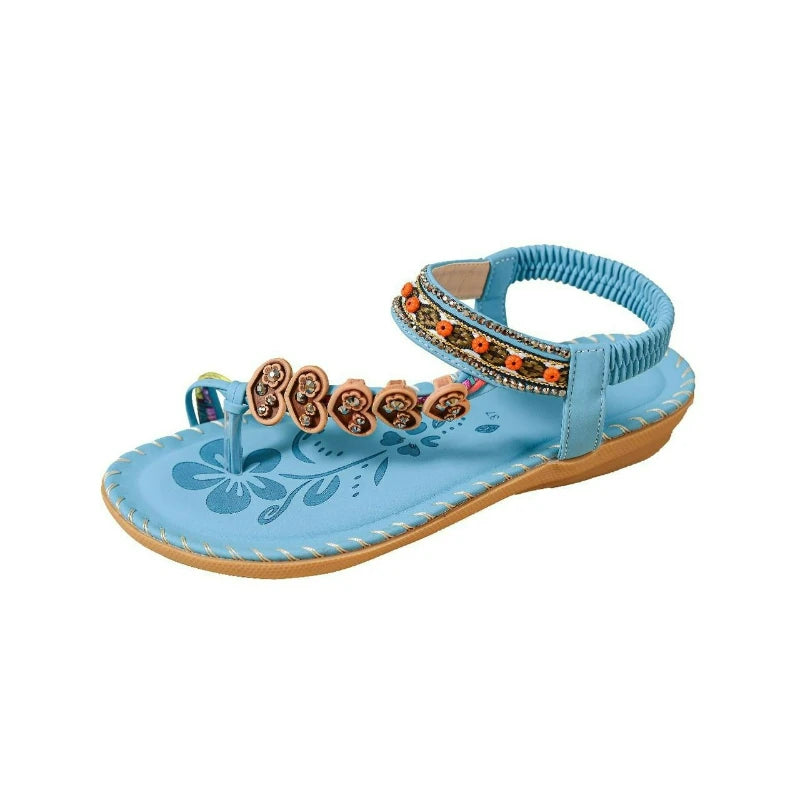 FBA Women's Bohemian Platform Flat Sandals | Plus Size Beach Shoes