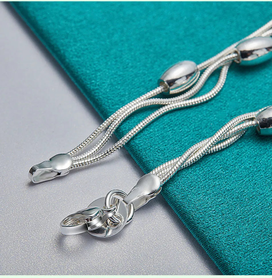 FBA 925 Sterling Silver Beaded Bracelet for Women | Wedding Jewelry