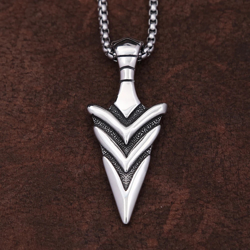 FBA Native Stainless Steel Arrow Pendant Necklace | Hip Hop Amulet Jewelry