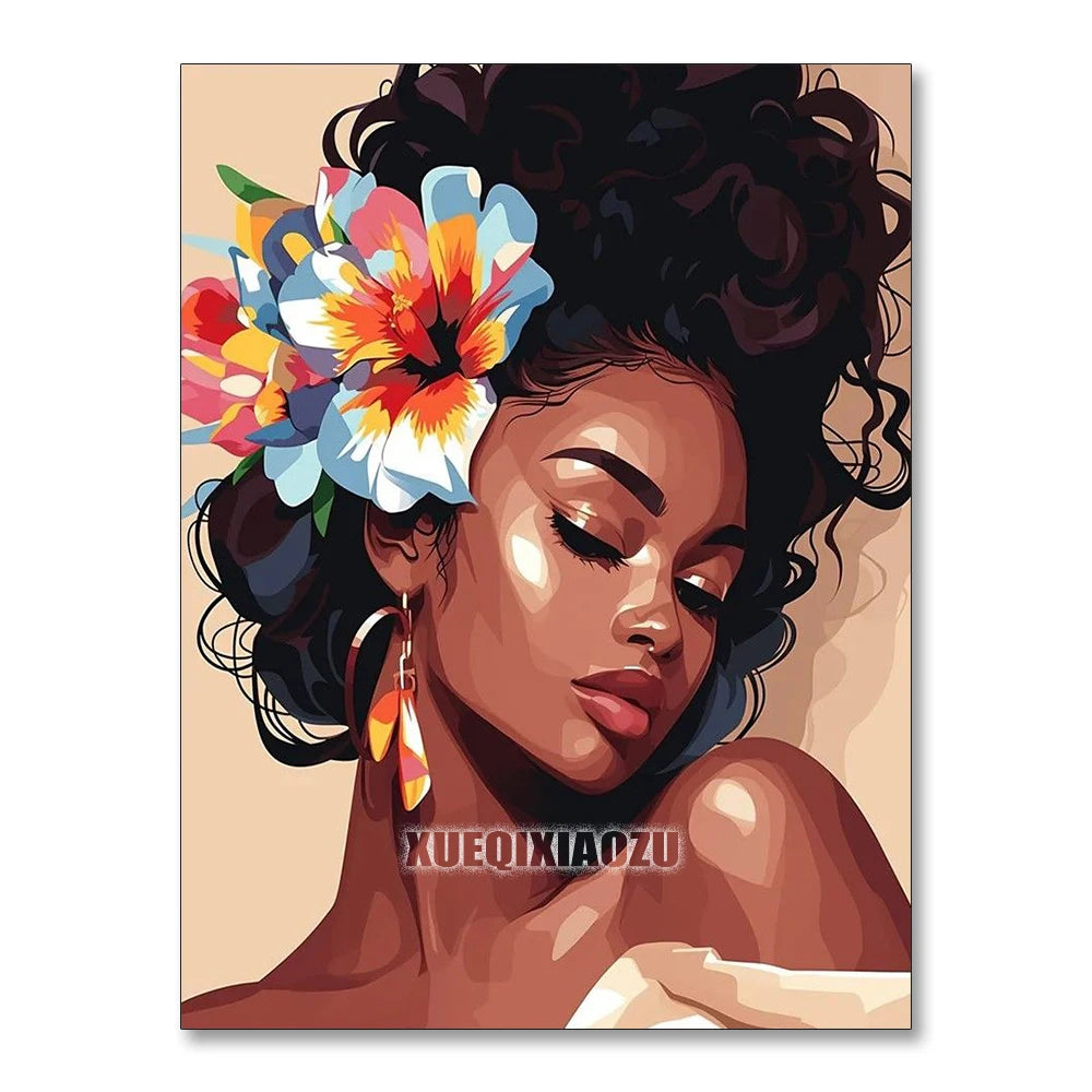 Abstract African Woman Diamond Painting Kit | Full Drill 5D DIY Mosaic Art