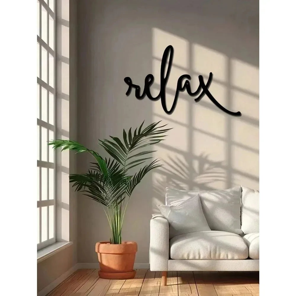 Black Metal Wall Art | Aluminum Iron Hanging Sign for Modern Home Decor