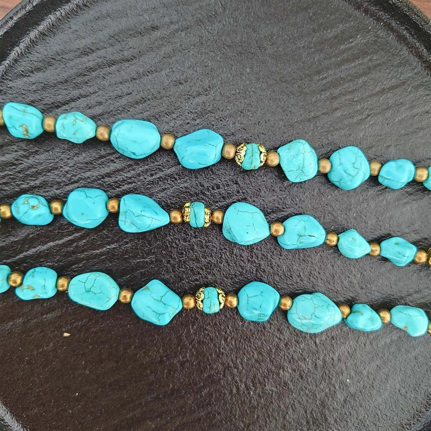 FBA Men's Turquoise Hip Hop Choker Necklace | Surf Punk Jewelry