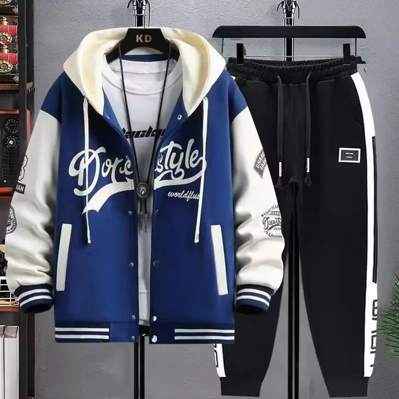 Men's 2-Piece Hooded Tracksuit Set – Hoodie & Jogger Pants | Letter Print | Plus Size M–8XL | FBA Vibes