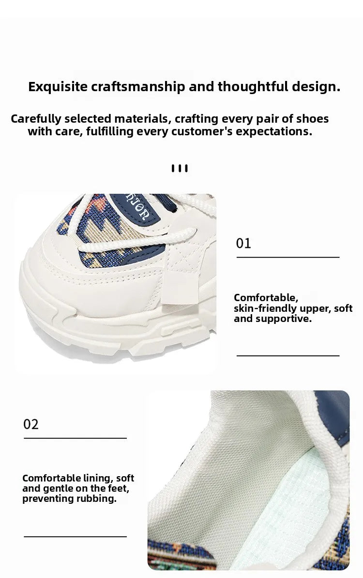 Men's Running Shoes 2025 New Summer Original Design Versatile Casual Thick Bottom Heightening Dad Trendy Sneakers PU Mesh Lin...