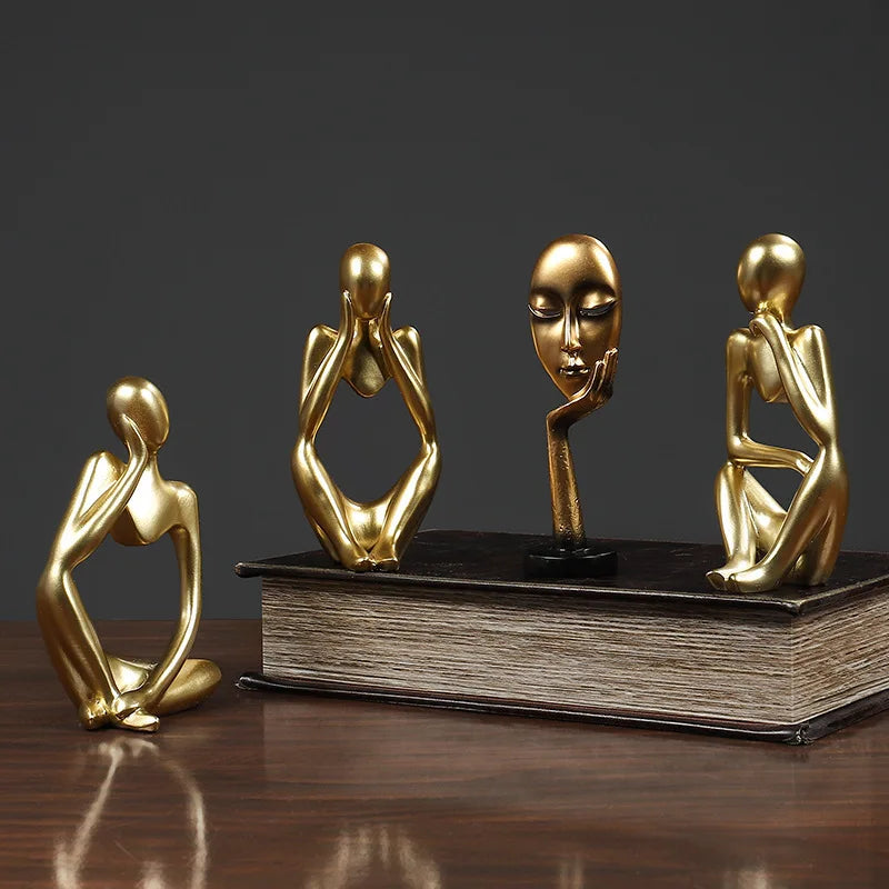 Nordic Abstract Thinking Figure Resin Ornament | Modern Home Decor Sculpture