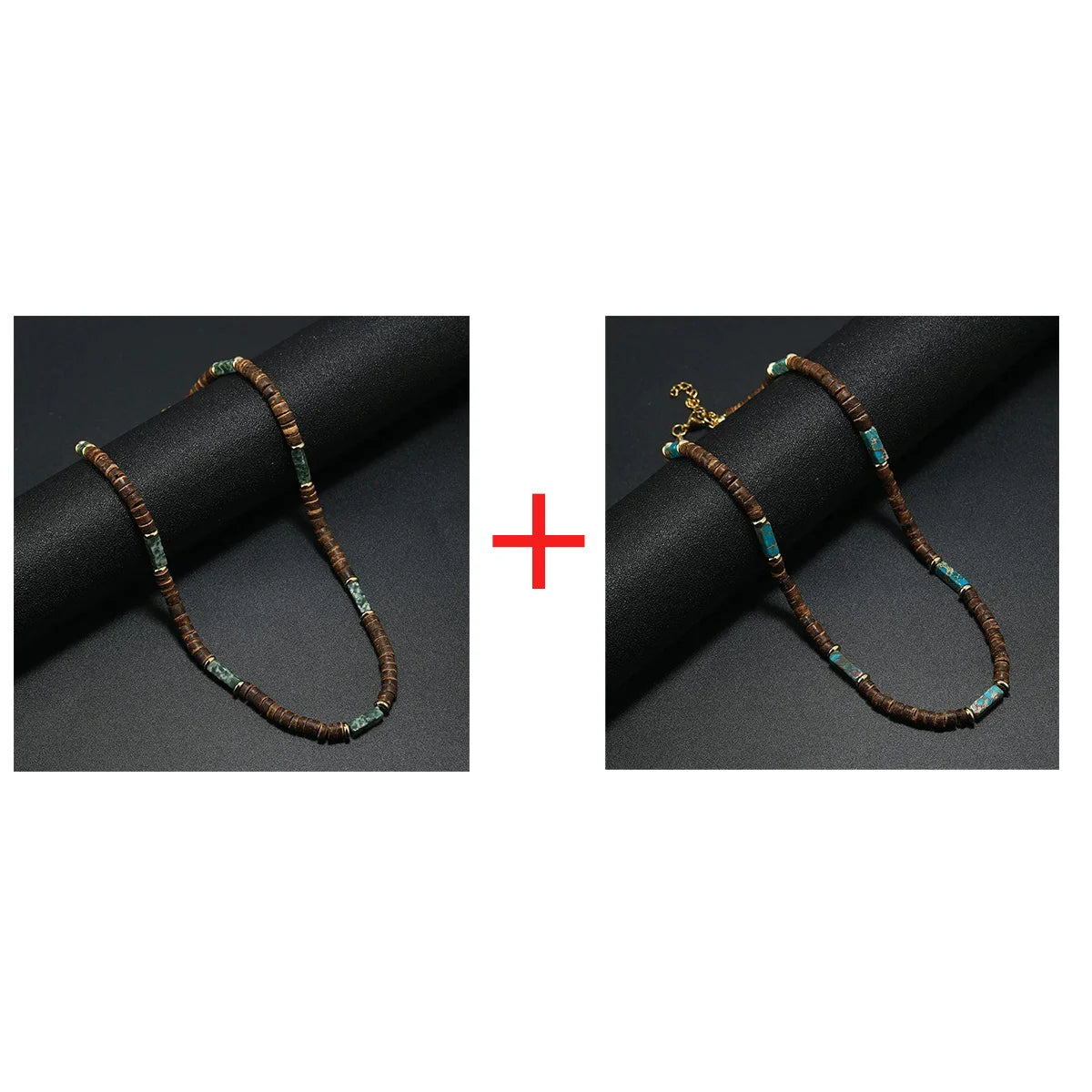 FBA Men's Wood Bead Natural Stone Necklace | Retro Summer Jewelry