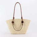 Handmade Straw Basket Tote Bag for Women – Woven Top Handle Beach Bag & Summer Vacation Purse