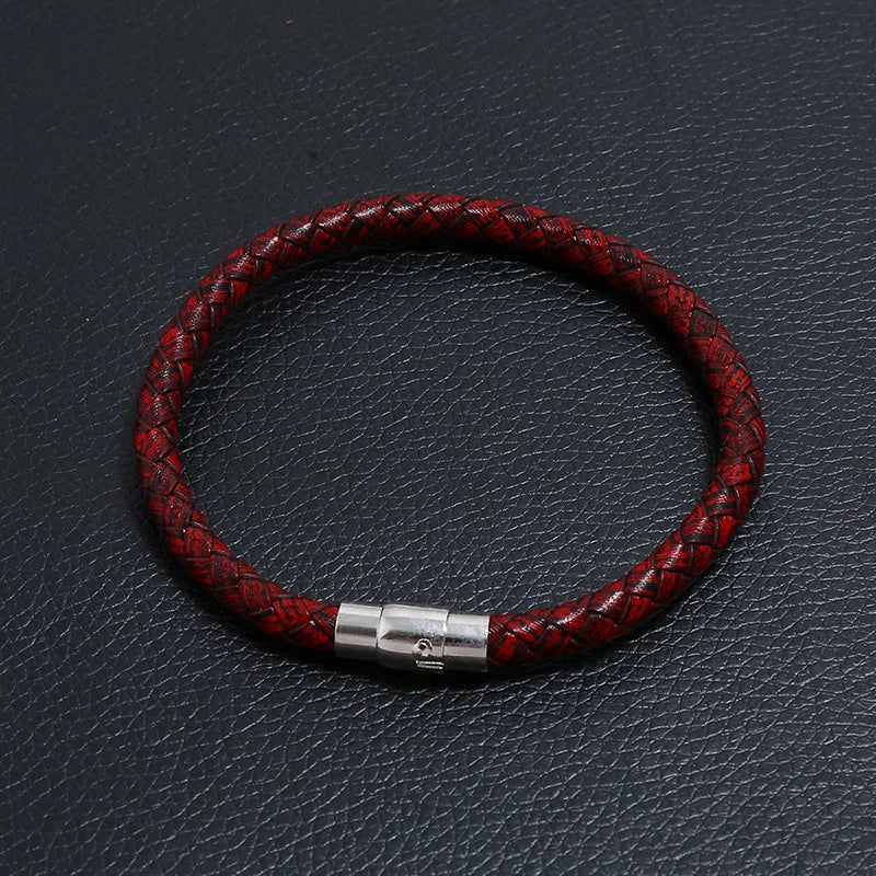 FBA Custom Name Braided Leather Bracelet for Men | Personalized Gift