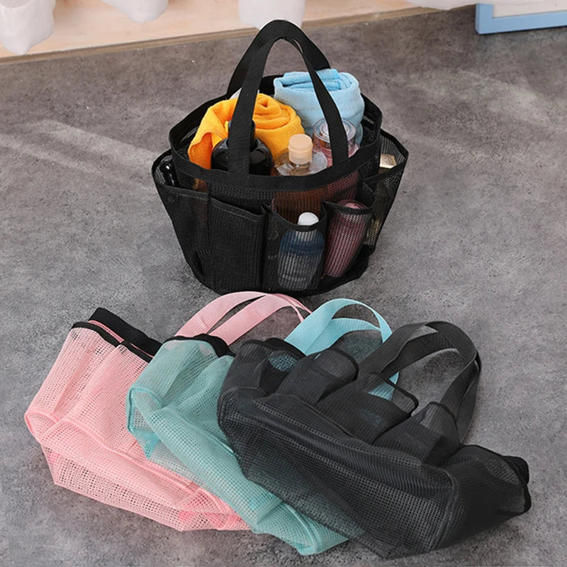 Mesh Beach Tote Bag with 8 Pockets – Waterproof Foldable Oversized Pool Bag