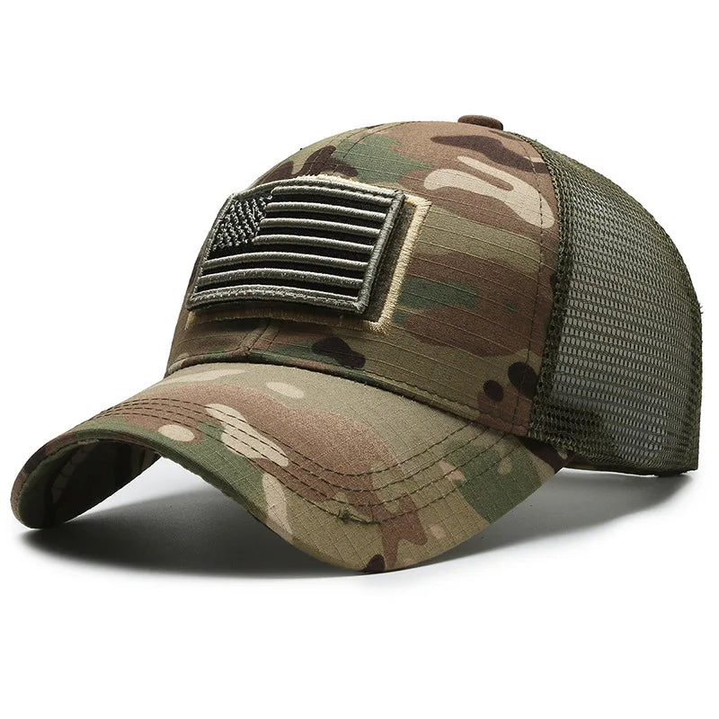 FBA Men's American Flag Camo Baseball Cap | Outdoor Tactical Hat