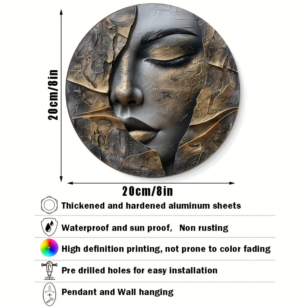 Round Aluminum Wall Art | 3D Metal Sculpture for Living Room, Hallway & Entryway Decor