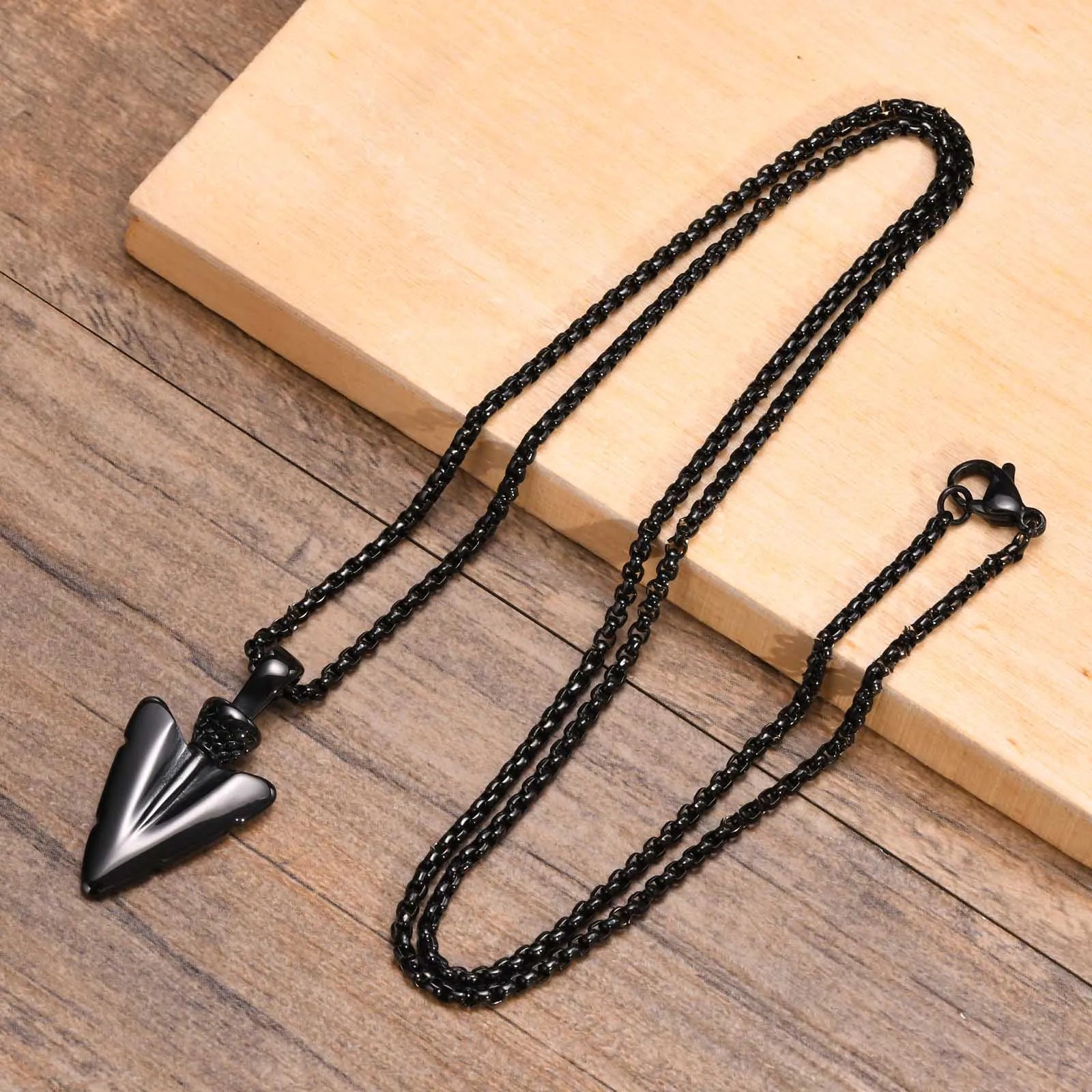 FBA Men's Stainless Steel Spear Head Pendant Necklace | Anti-Allergy Vintage Jewelry