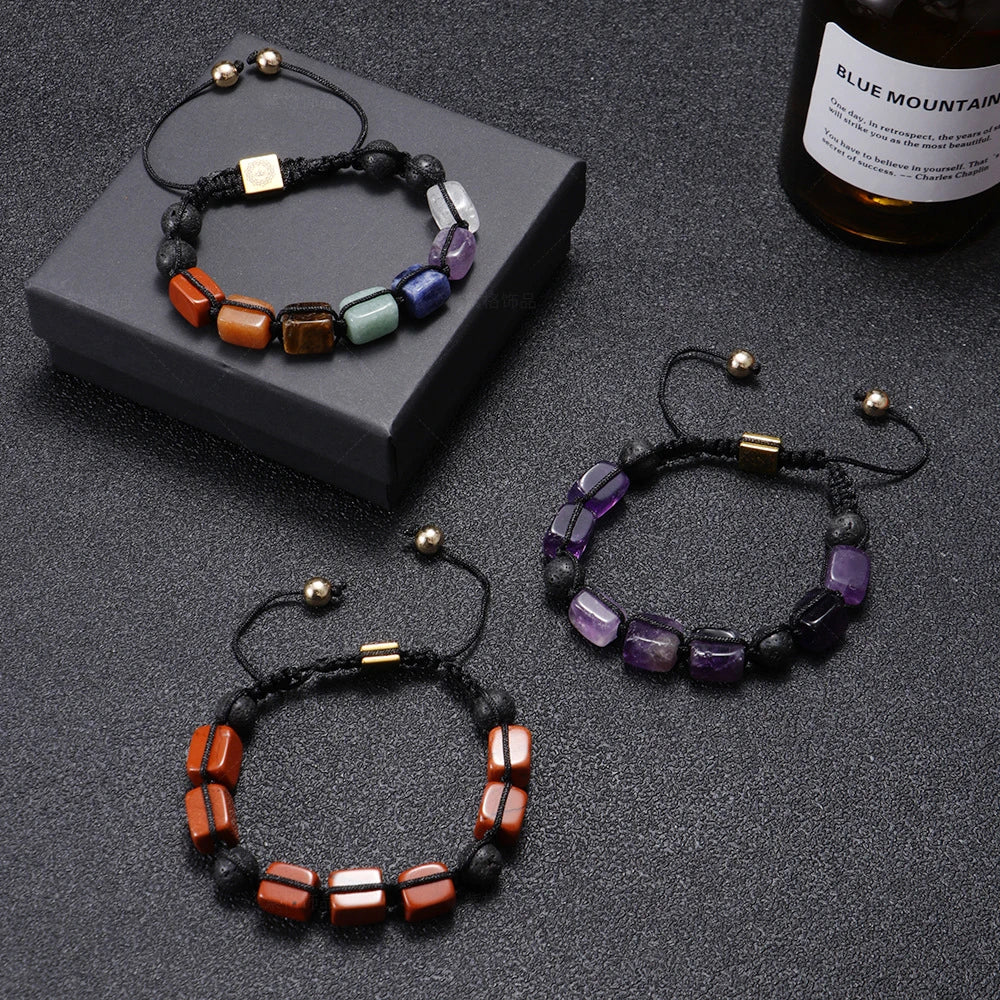 FBA Natural Stone Agate Crystal Healing Bracelet | Meditation Jewelry