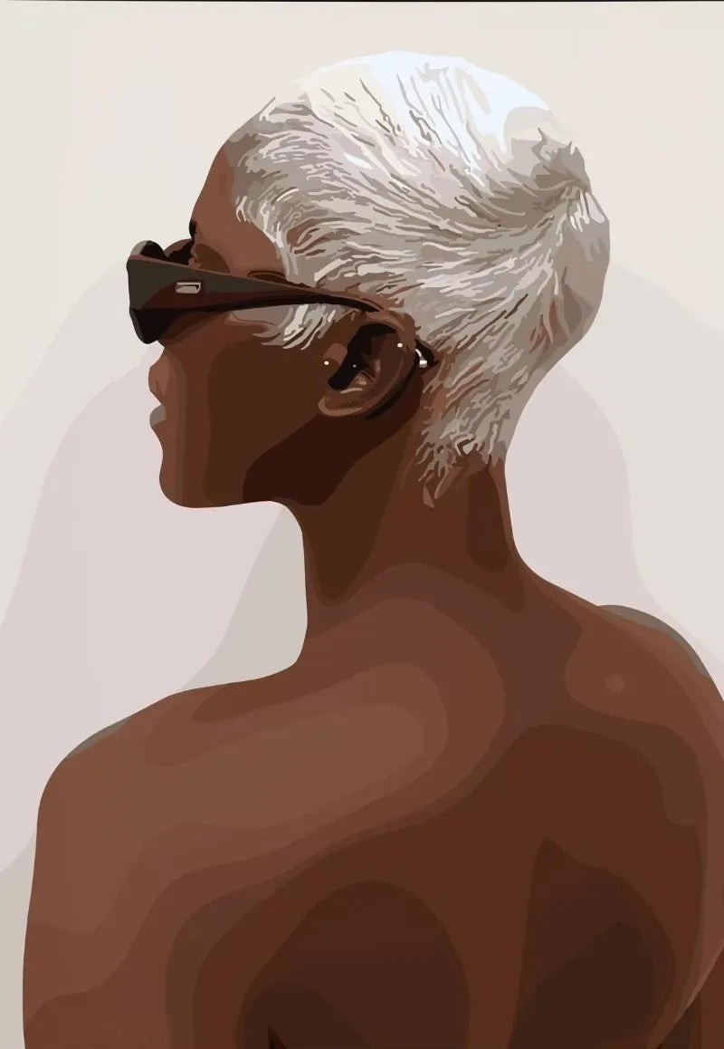 Black Girl Nail Art Canvas Print | Fashionable Women Poster Wall Art for Living Room & Bedroom