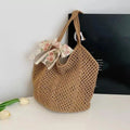 Large Capacity Woven Straw Wicker Tote Bag for Women – Handmade Summer Beach Shoulder & Messenger Bag