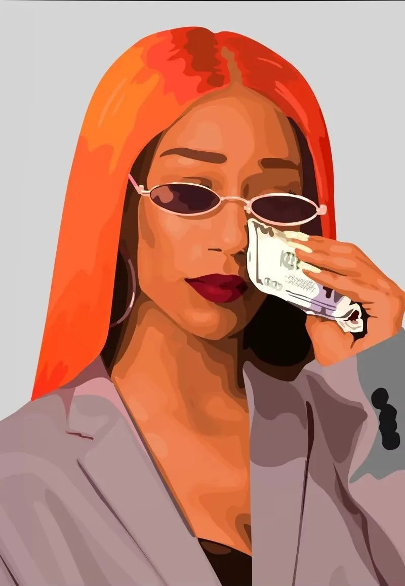 Black Girl Nail Art Canvas Print | Fashionable Women Poster Wall Art for Living Room & Bedroom